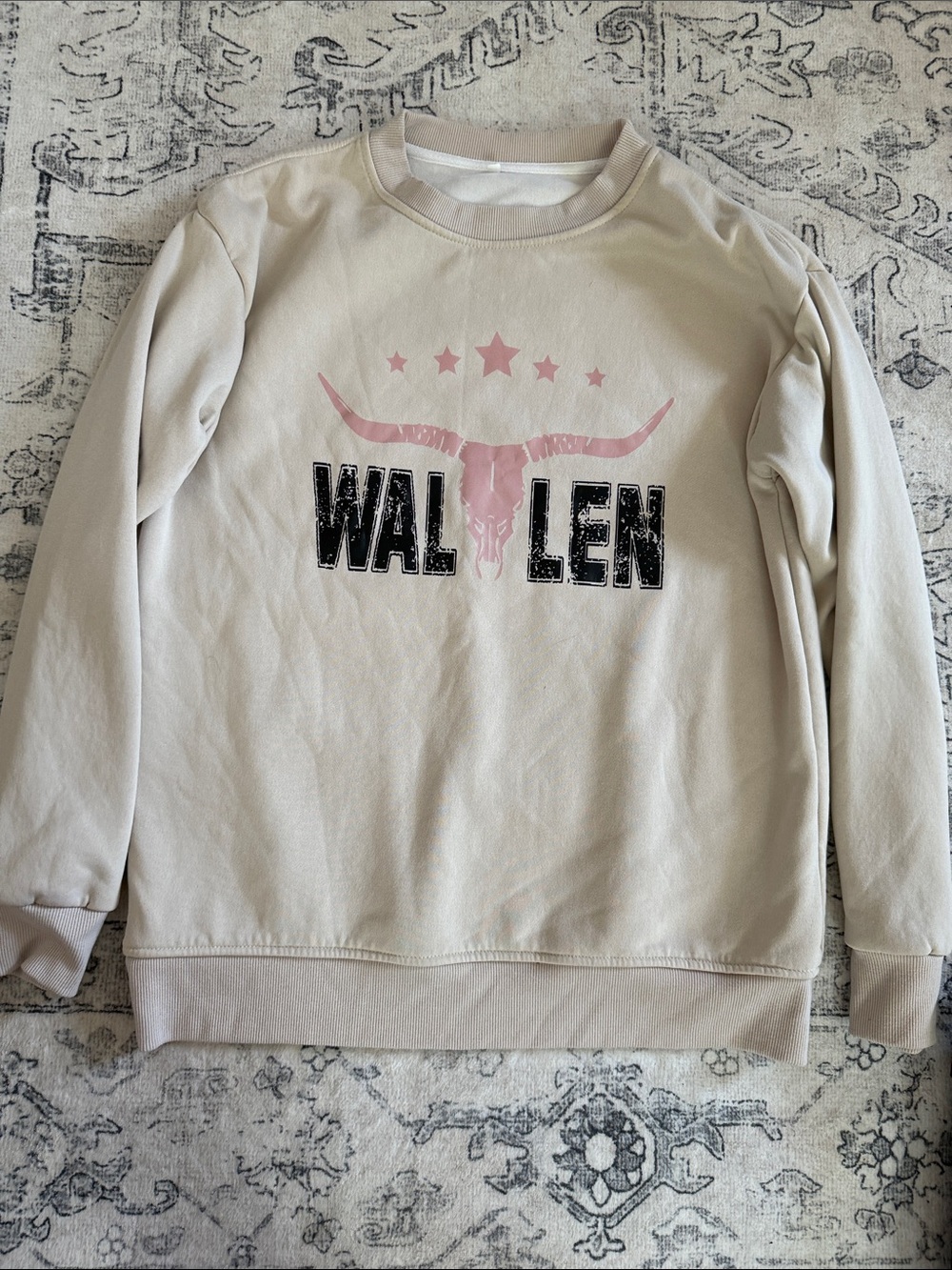 Morgan Wallen Women's Cream Graphic Crewneck Sweatshirt